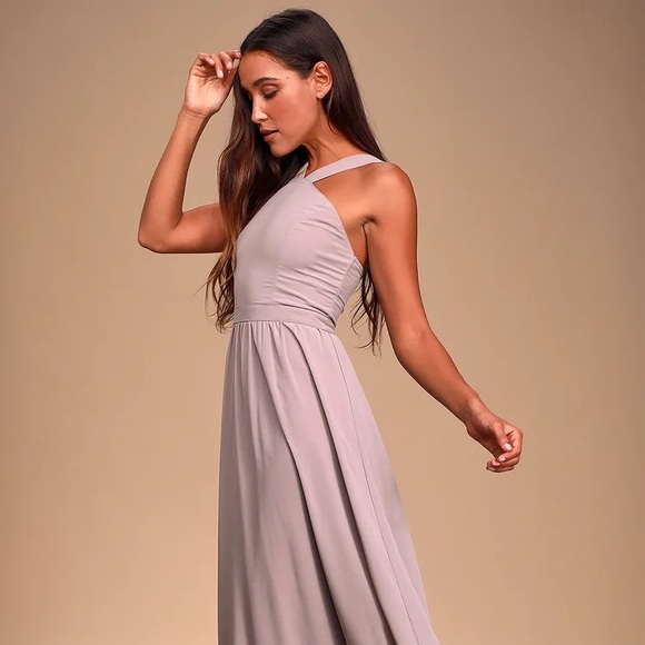 •🏷 NWT• Lulus Air of Romance Taupe Dress - Picture 2 of 7